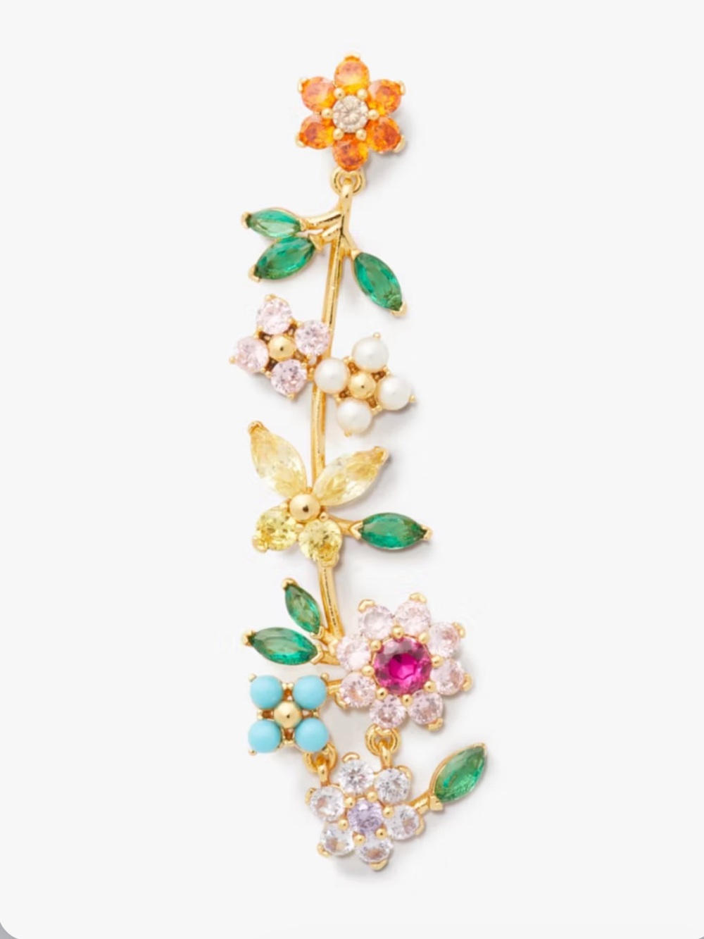 Kate Spade New Bloom Flower Linear Earrings - Picture 2 of 3